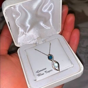 Genuine Blue Topaz Necklace